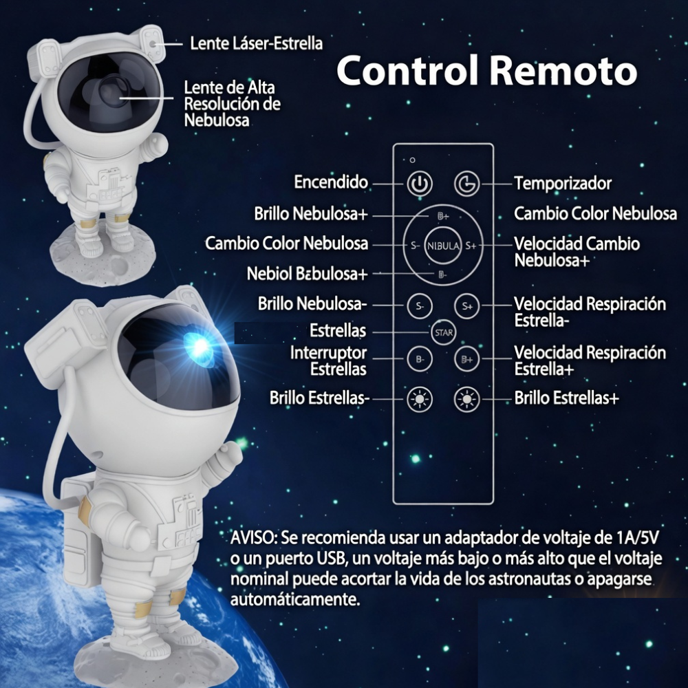 Astronauta Proyector de Galaxia