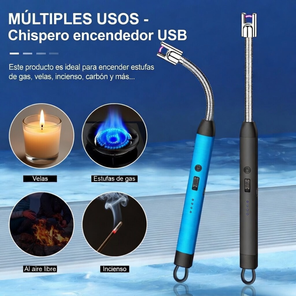 Chispero Encendedor USB Eléctrico Plasma