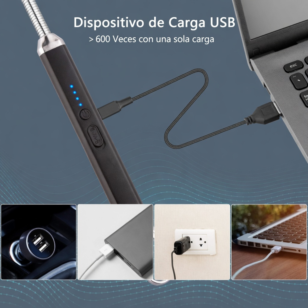 Chispero Encendedor USB Eléctrico Plasma