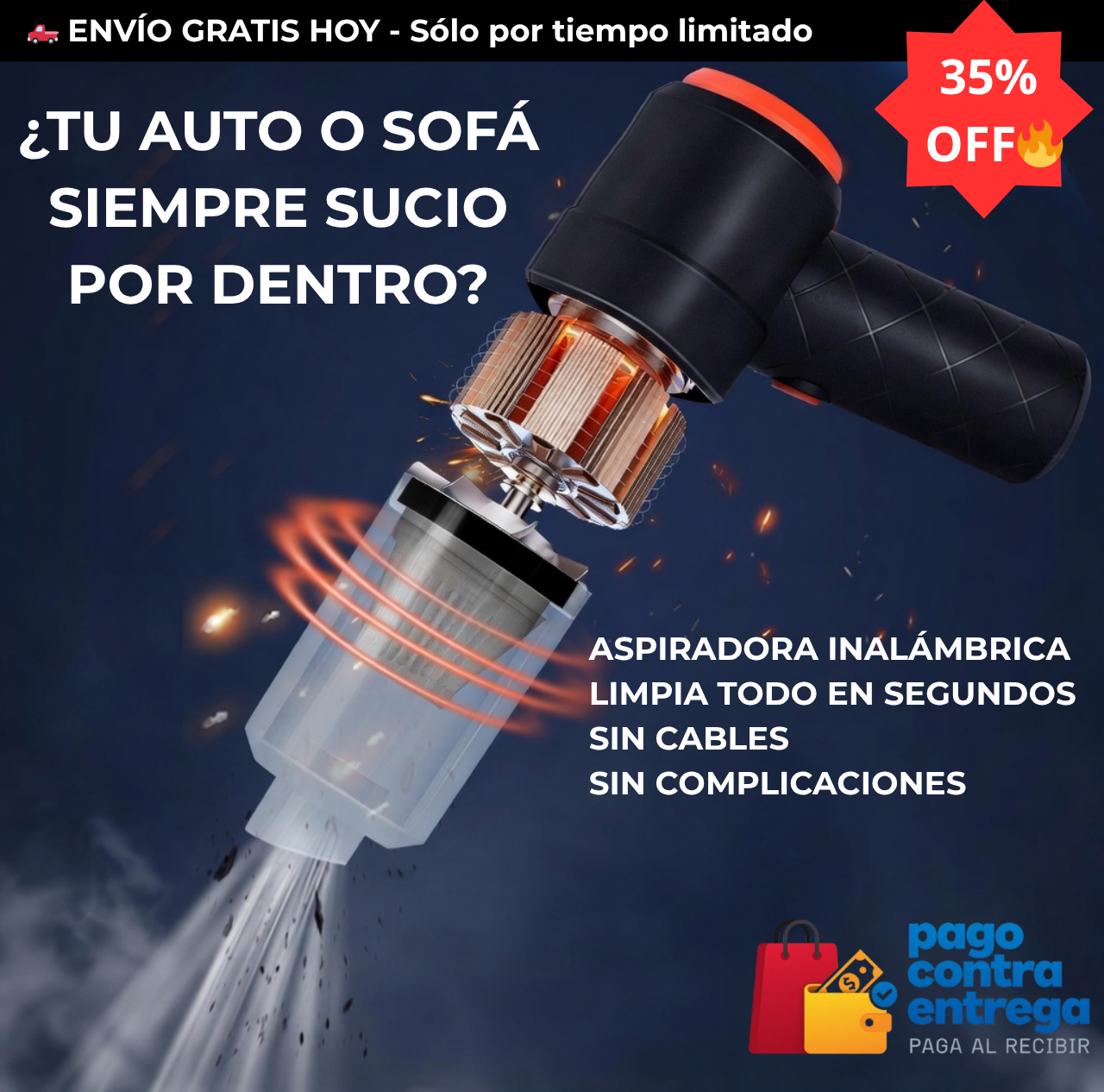 Aspiradora inalámbrica para Auto