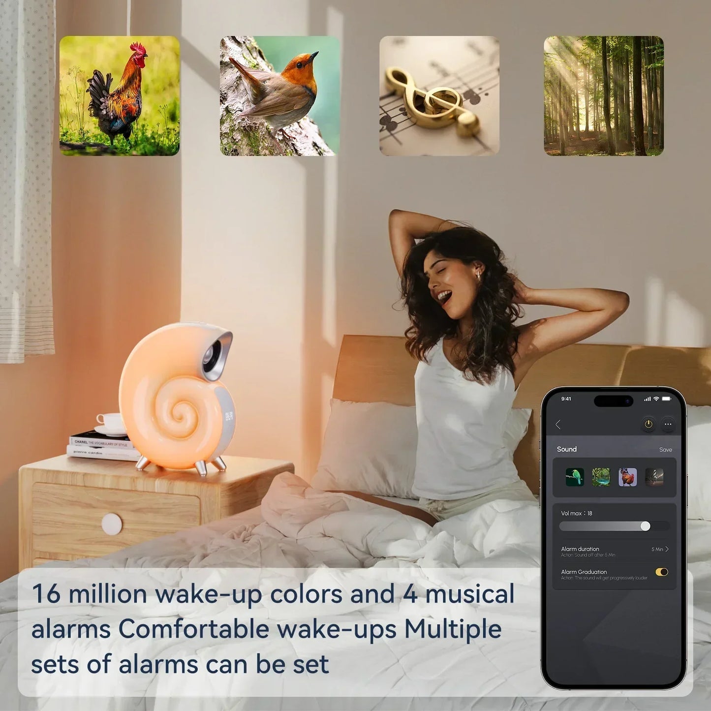Parlante Caracola con luces incorporadas - Altavoz Bluetooth Sensorial
