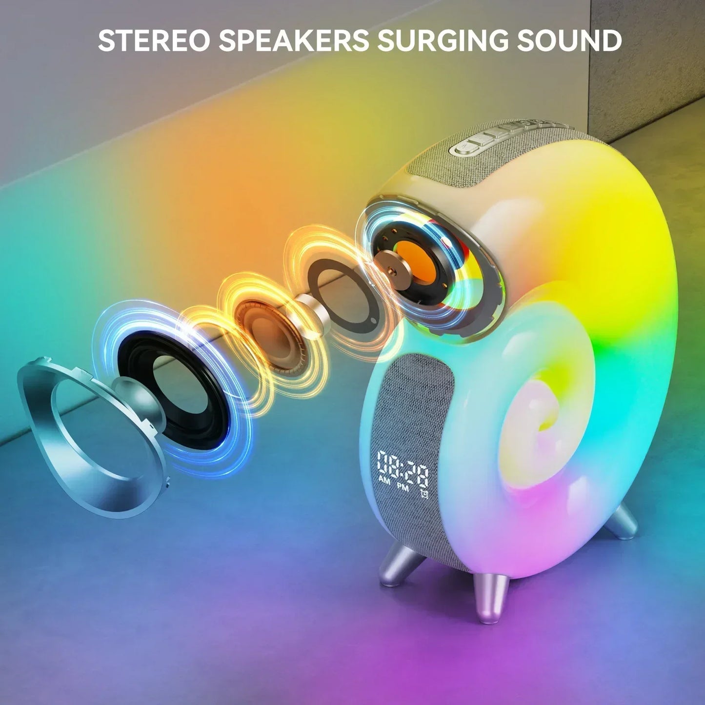 Parlante Caracola con luces incorporadas - Altavoz Bluetooth Sensorial