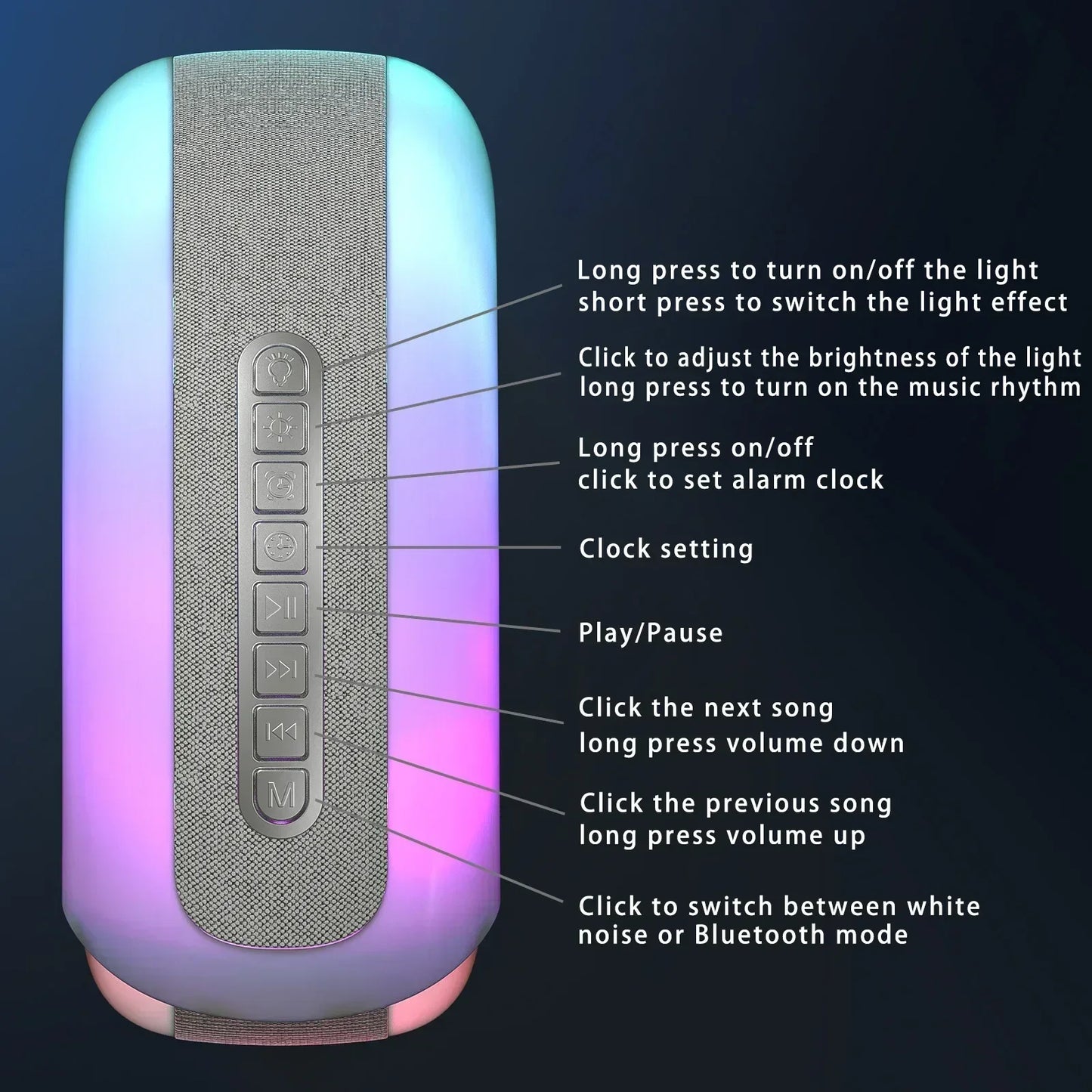 Parlante Caracola con luces incorporadas - Altavoz Bluetooth Sensorial